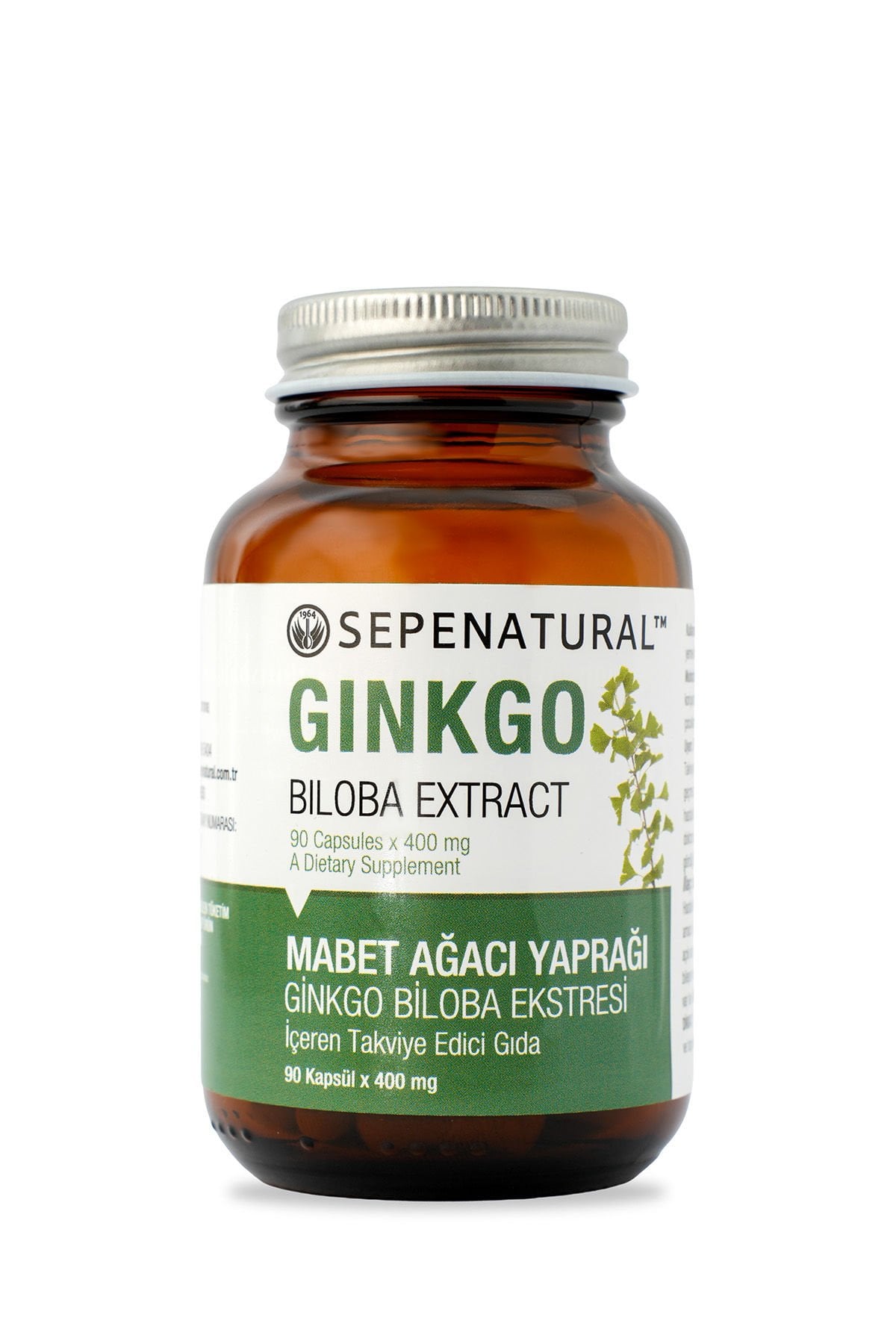 SEPE NATURAL Ginkgo Biloba Mabet Ağacı Ekstresi Full Potency 90 Kapsül x 400 mg Ginko, Gingko
