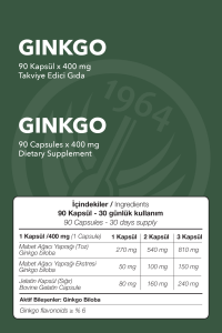 SEPE NATURAL Ginkgo Biloba Mabet Ağacı Ekstresi Full Potency 90 Kapsül x 400 mg Ginko, Gingko