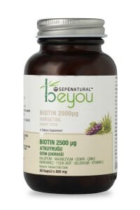 SEPE NATURAL BeYou Biotin 1250, Horsetail Atkuyruğu, Magnezyum, Selenyum Kompleks 60 Kapsül x 880 mg