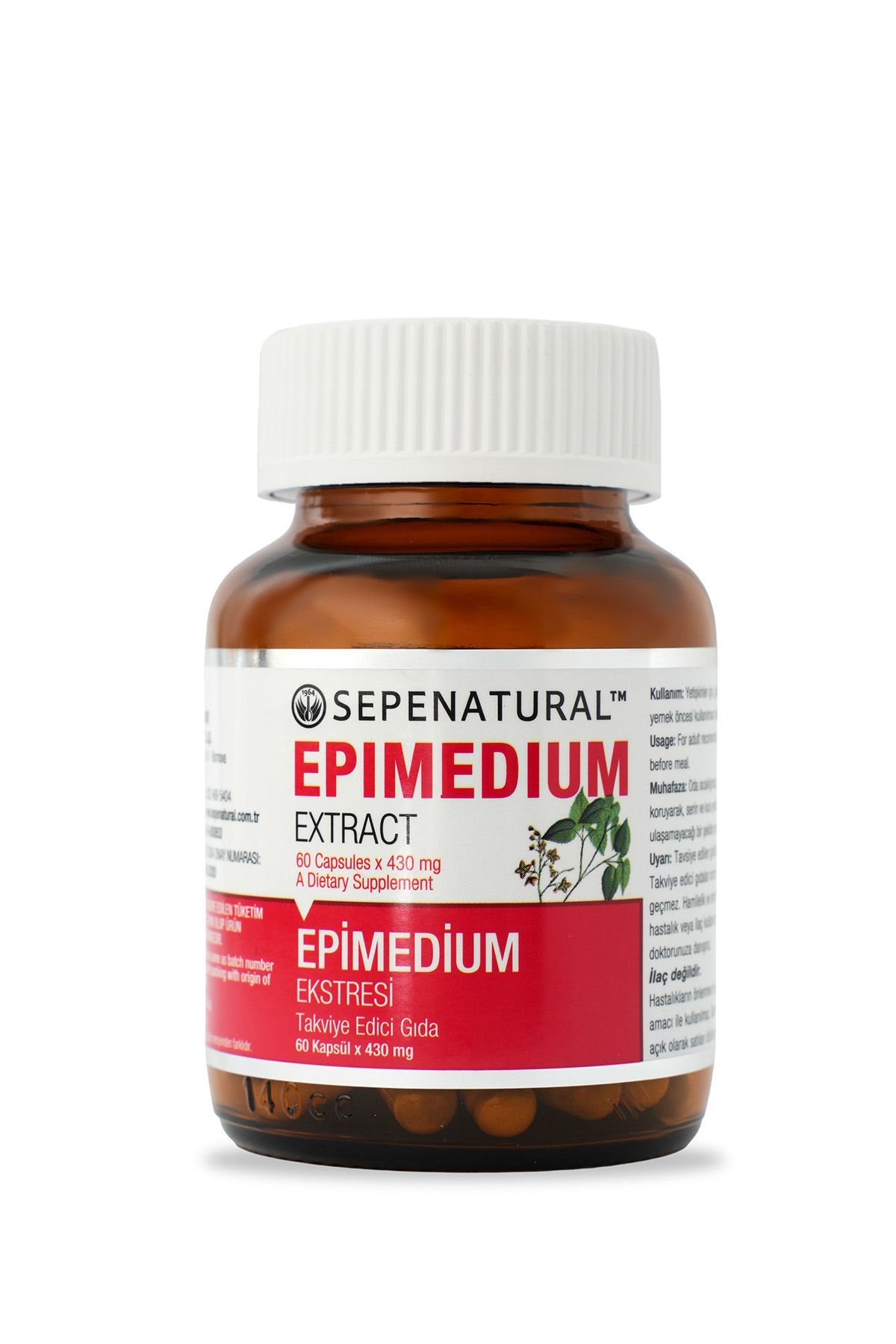 SEPE NATURAL Epimedium Epimedyum 60 Kapsül x 430 mg Azgın Teke