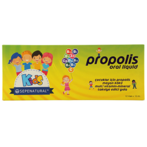 SEPE NATURAL Propolis Kids Meyan Kökü Tıbbi Nane Kalsiyum Çinko Folik Asit C ve B Vitamin 10 Ampul x 10 ml
