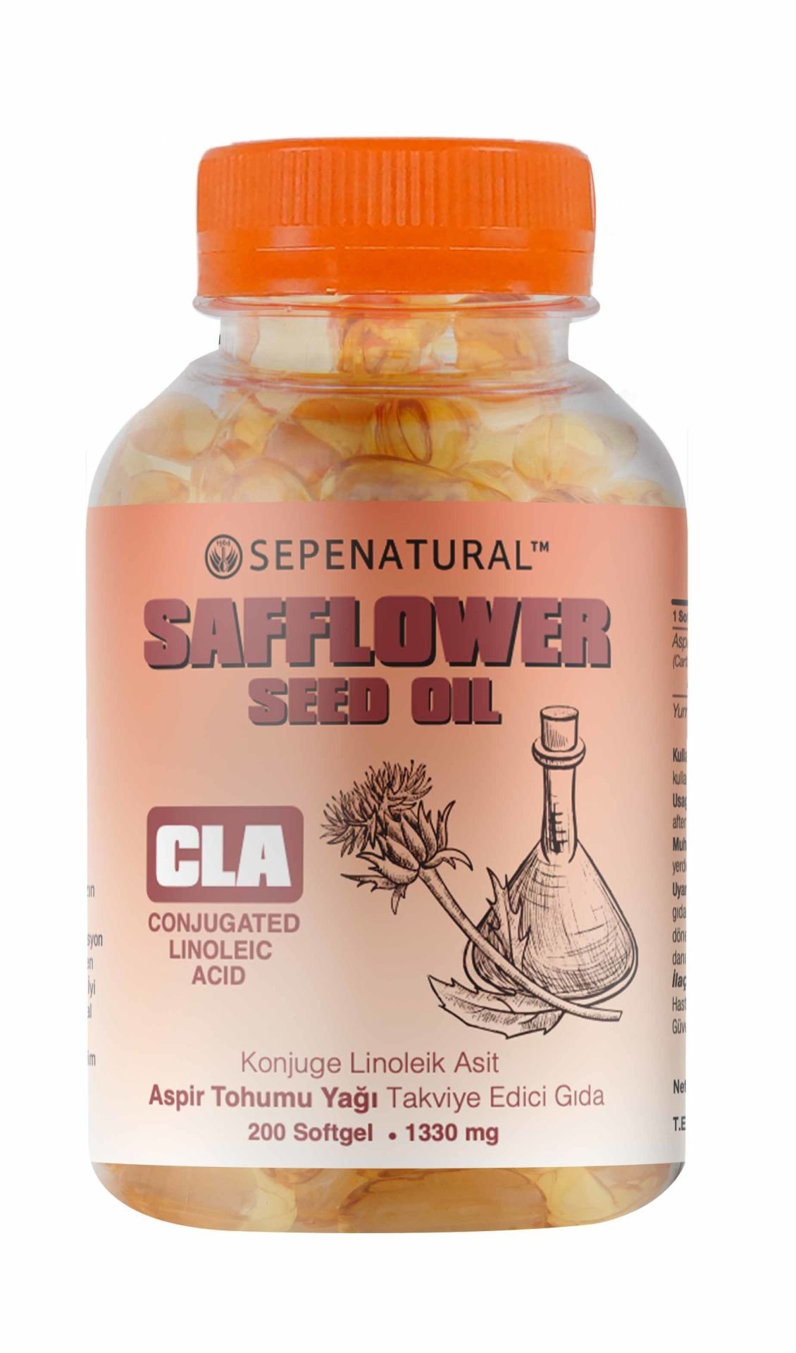 SEPE NATURAL CLA Aspir Yağı 200 Softgel Kapsül x 1330 mg