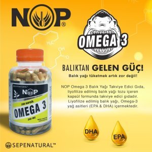 NOP Omega 3 Liyofilize Toz Balık Yağı 200 Kapsül X 380 mg