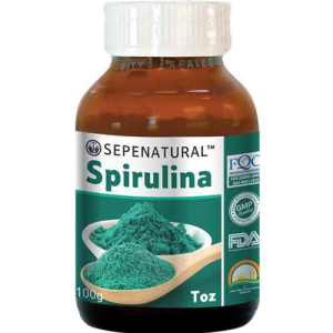 SEPE NATURAL Spirulina Toz 100 gr Yosun, Mavi Yeşil Alg, Bitkisel Protein, Vegan, Cam Şişe
