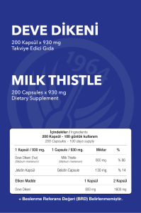 NOP Devedikeni Milkthistle Seed Full Potency 200 Kapsül x 930 mg