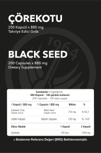 NOP Çörekotu Black Seed Full Potency 200 Kapsül x 880 mg